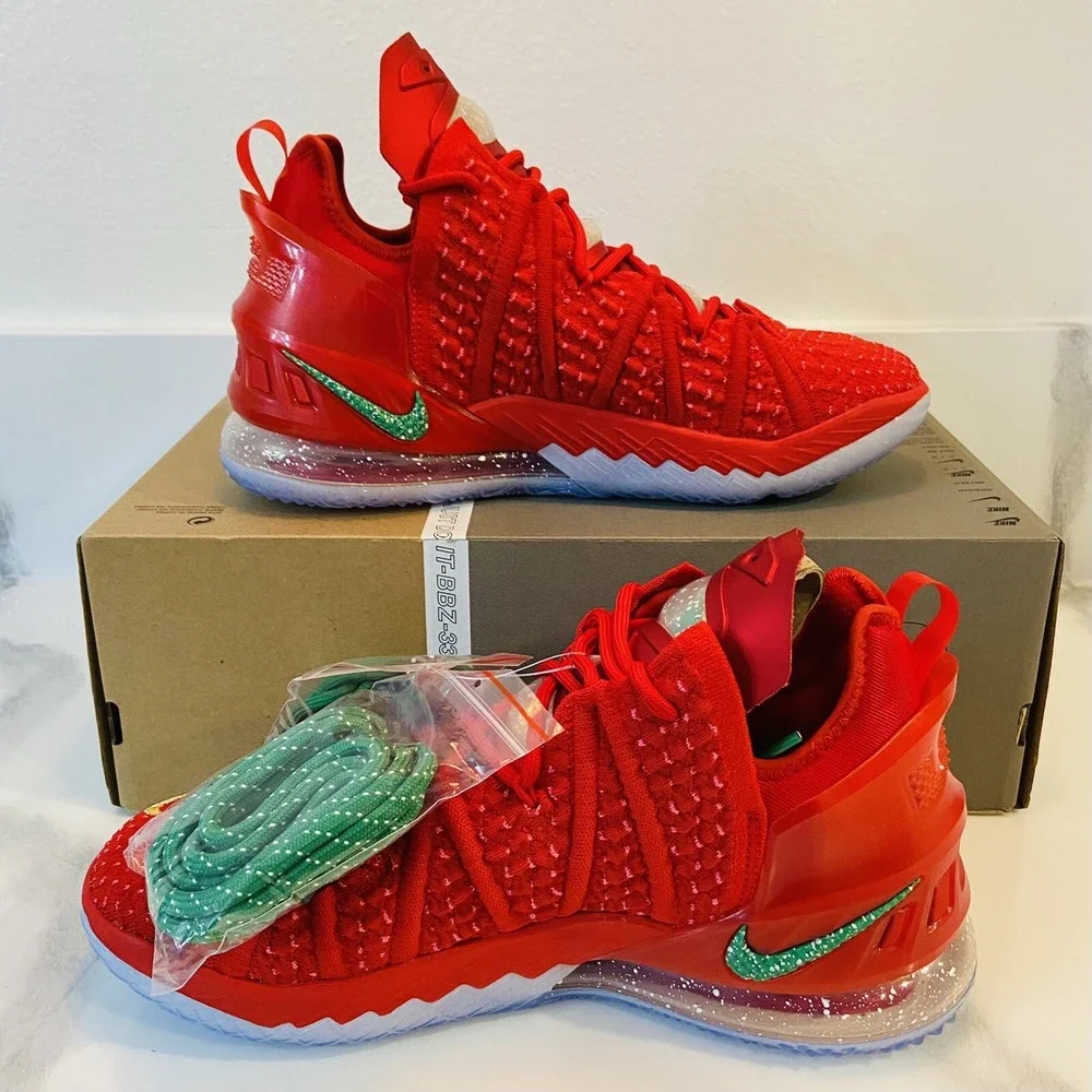 Nike Lebron 18 Basketball Shoes Christmas X-Mas in LA Men's 8 Women's 9.5